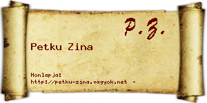 Petku Zina névjegykártya